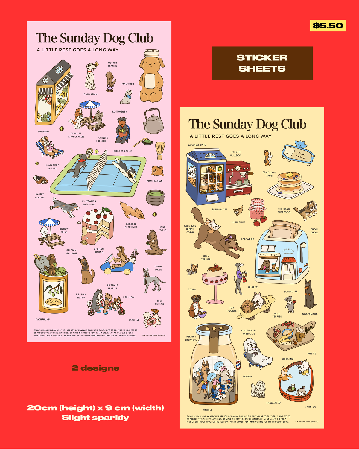 Sunday Dog Club - Sticker Sheet