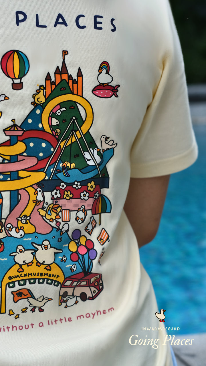 Going Places Duck Amusement Park Oversized T-Shirt