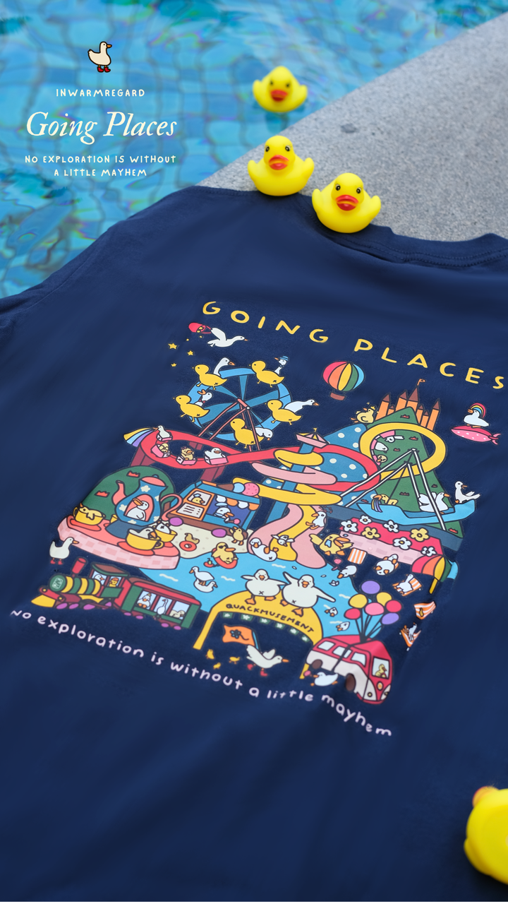 Going Places Duck Amusement Park Oversized T-Shirt