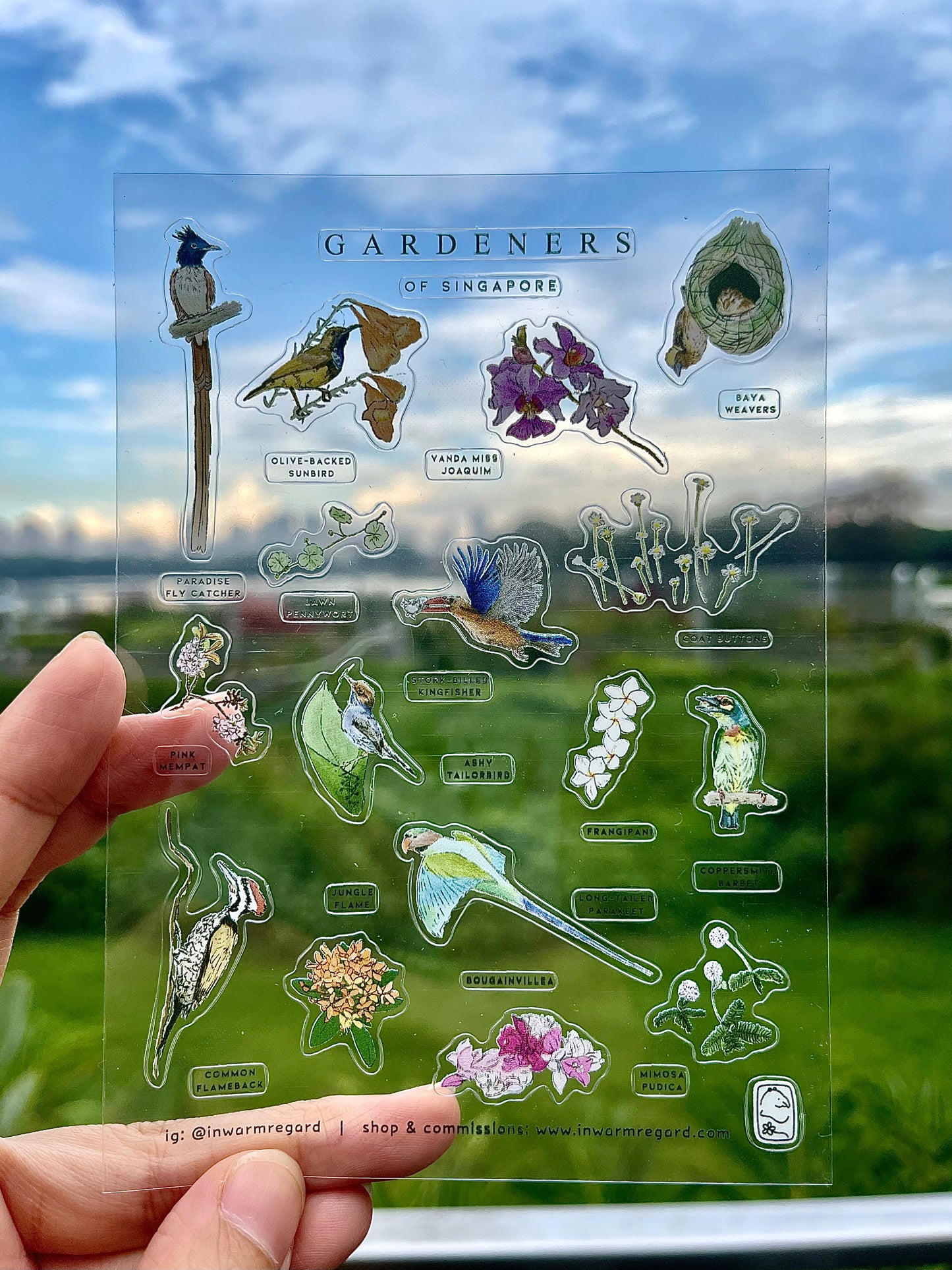 Gardeners of Singapore Sticker Sheet - Transparent A6