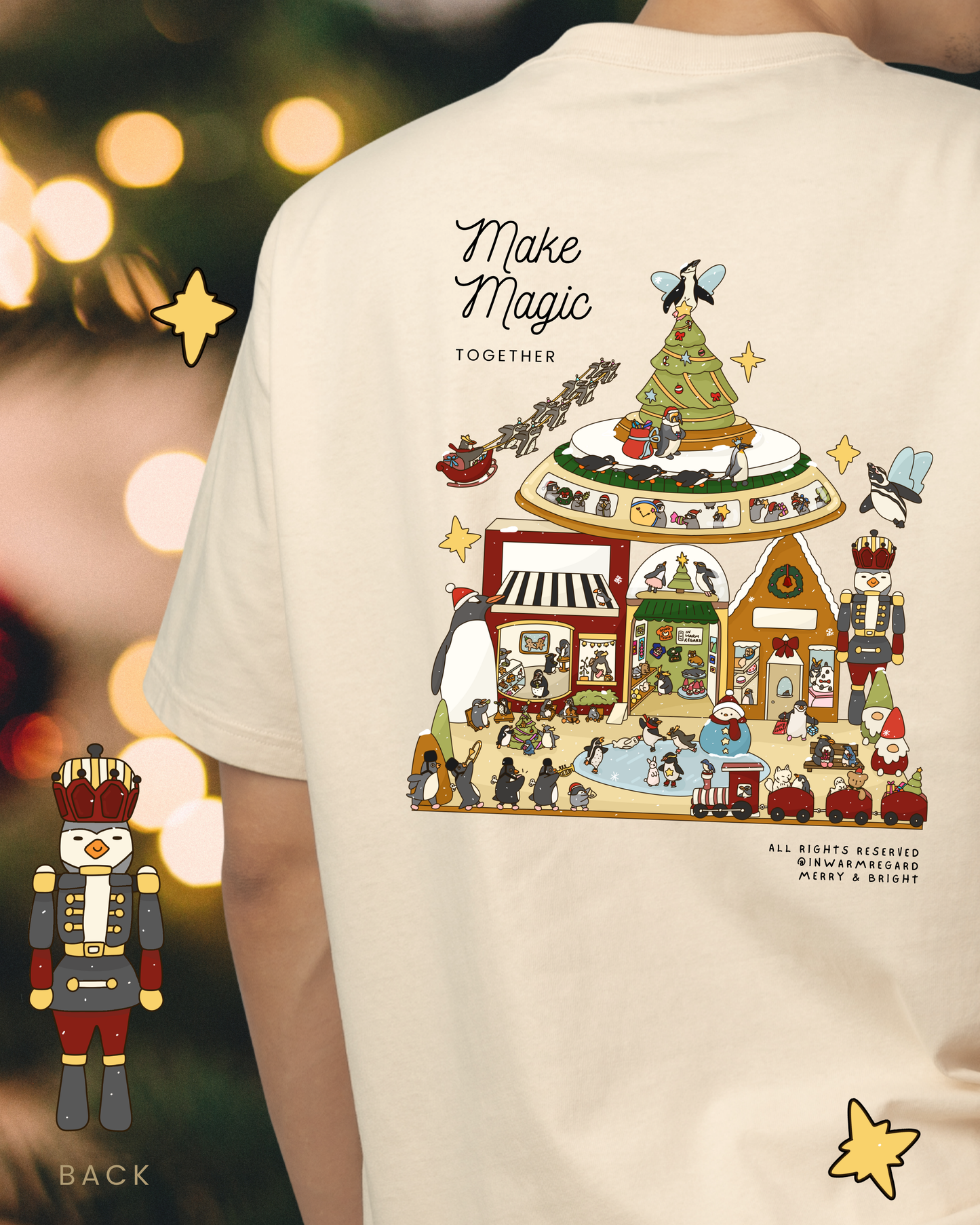 Penguin Wonderland - Make Magic Together! Oversized T-Shirt