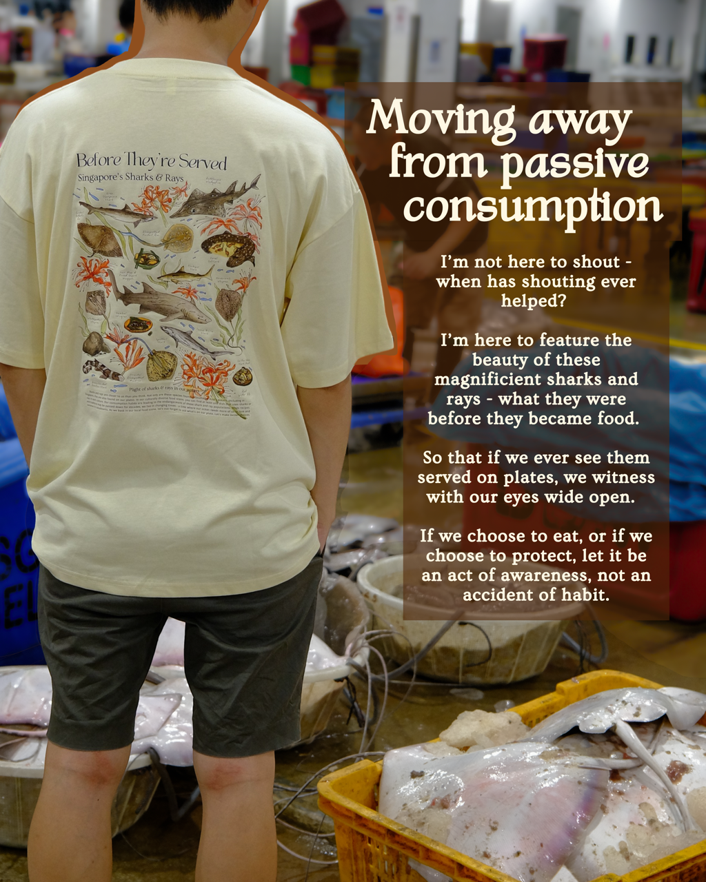 Before They're Served - Singapore's Sharks and Rays - Oversized T-Shirt