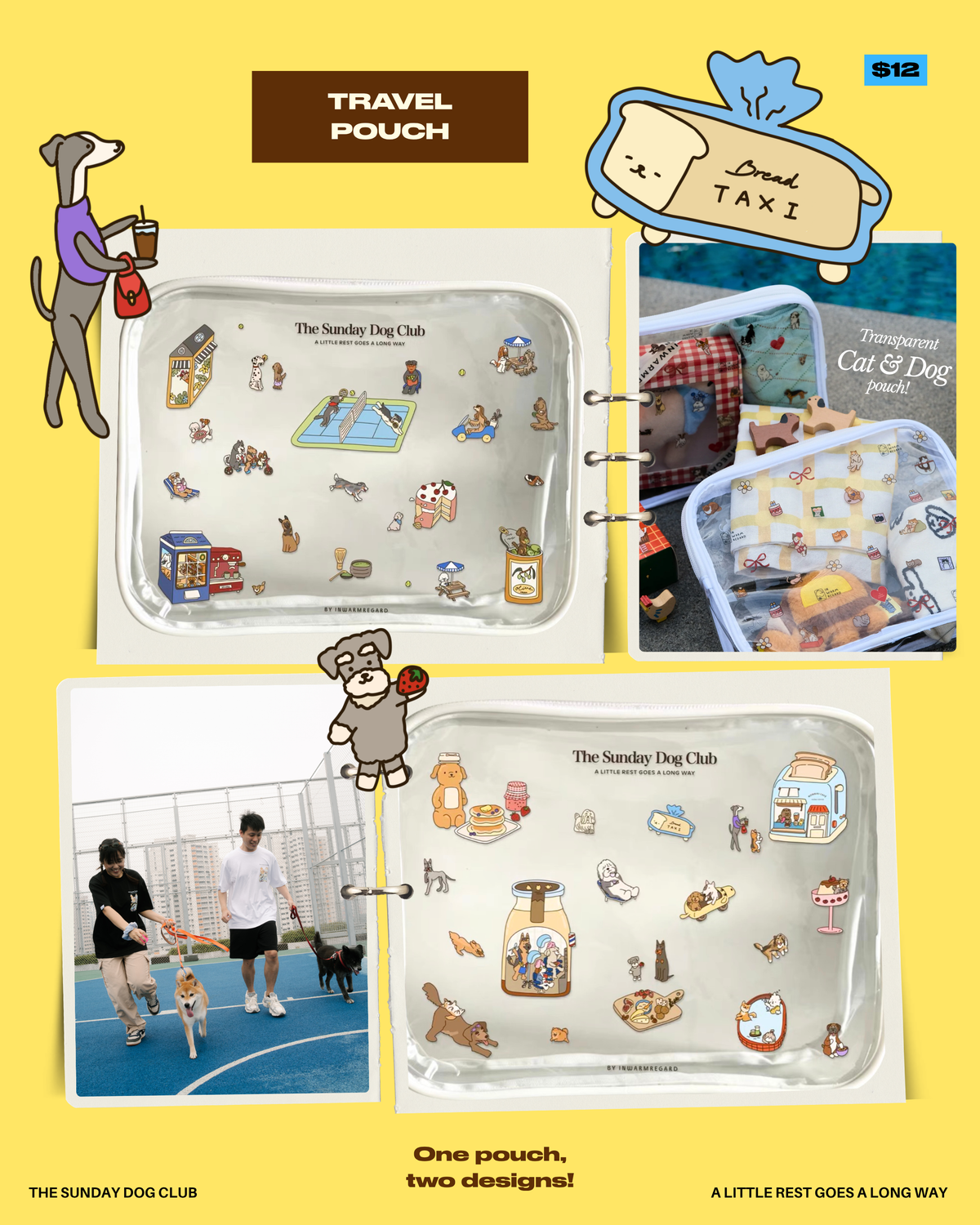 Sunday Dog Club Transparent Pouch
