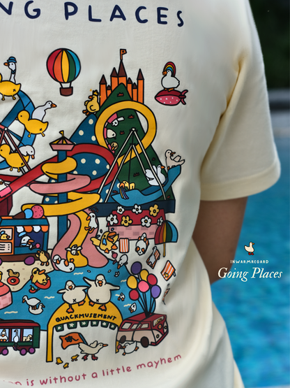 Going Places Duck Amusement Park Oversized T-Shirt