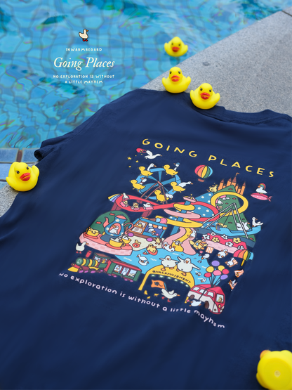 Going Places Duck Amusement Park Oversized T-Shirt