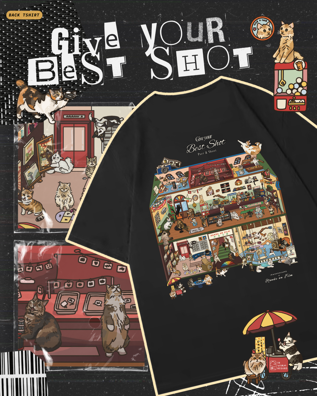 Give Your Best Shot - Cats Oversized T-Shirt