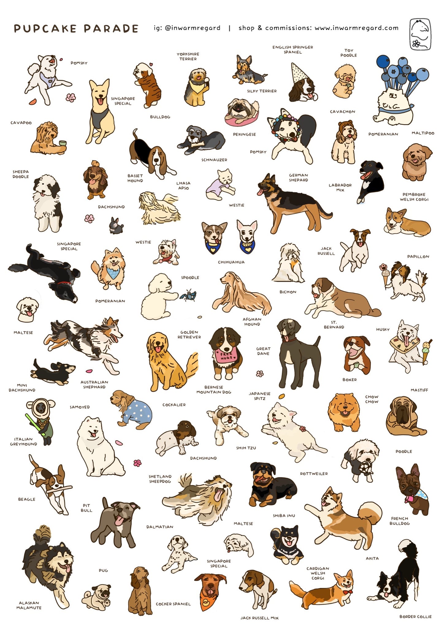 Pupcake Parade Transparent Sticker Sheet A5