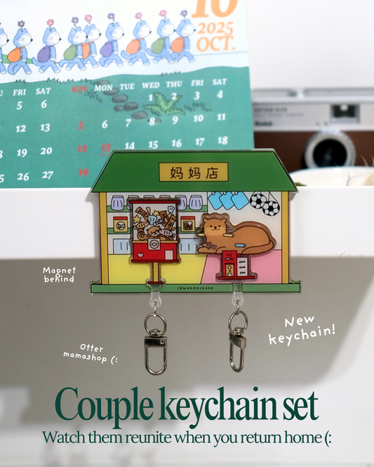 Magnetic Couple Key Chain Set