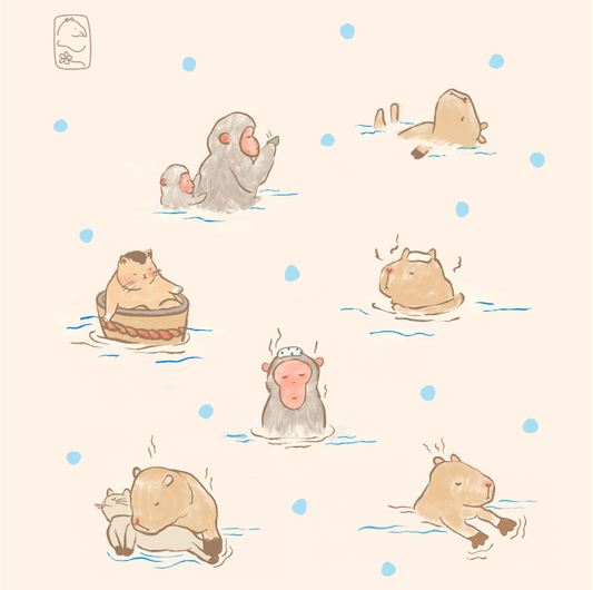 Onsen Animals Postcard (Set of 7)