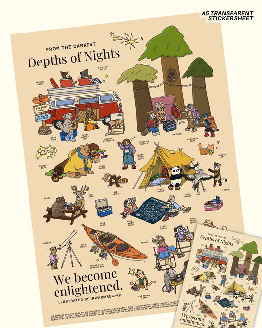 Darkest Night - Transparent Sticker Sheet A5
