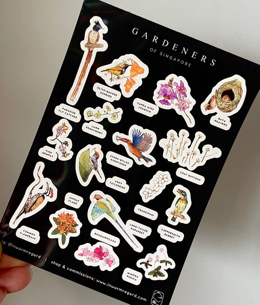 Gardeners of Singapore Sticker Sheet - Transparent A6