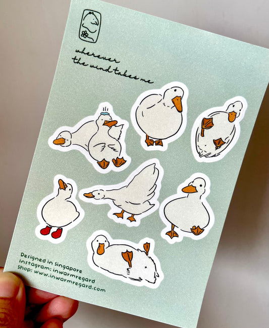 Duck Sticker Sheet (Sparkly - A6)