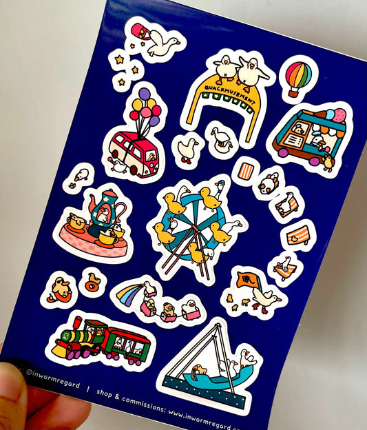 Going Places Duck Amusement Sticker Sheet (A6)