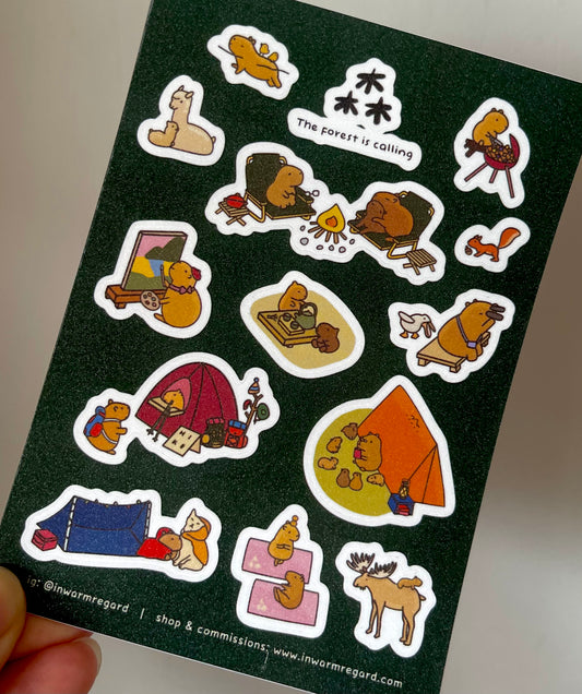 CampingBara Sticker Sheet (Sparkly - A6)