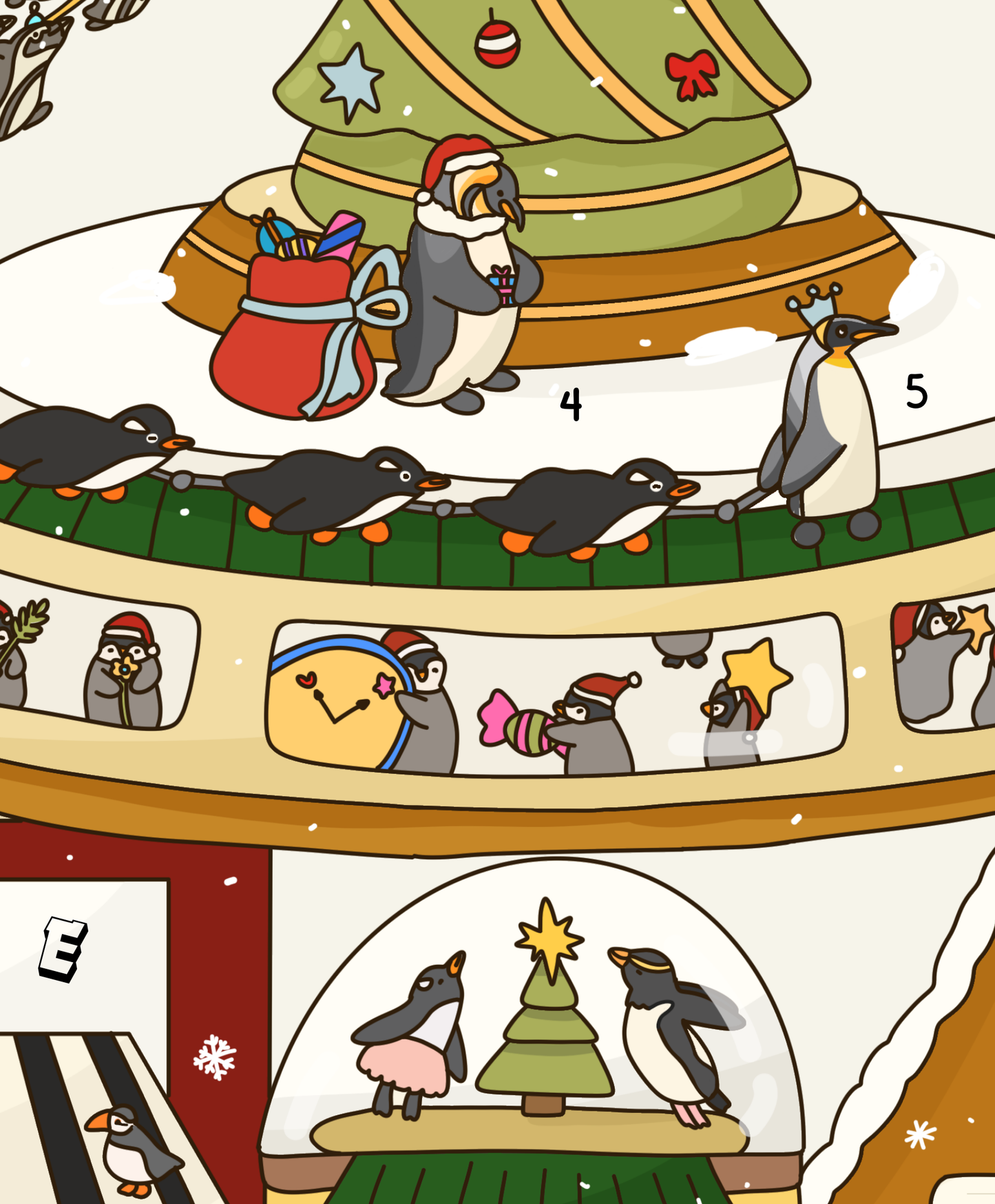 Make Magic Together - Christmas Penguins Art Print