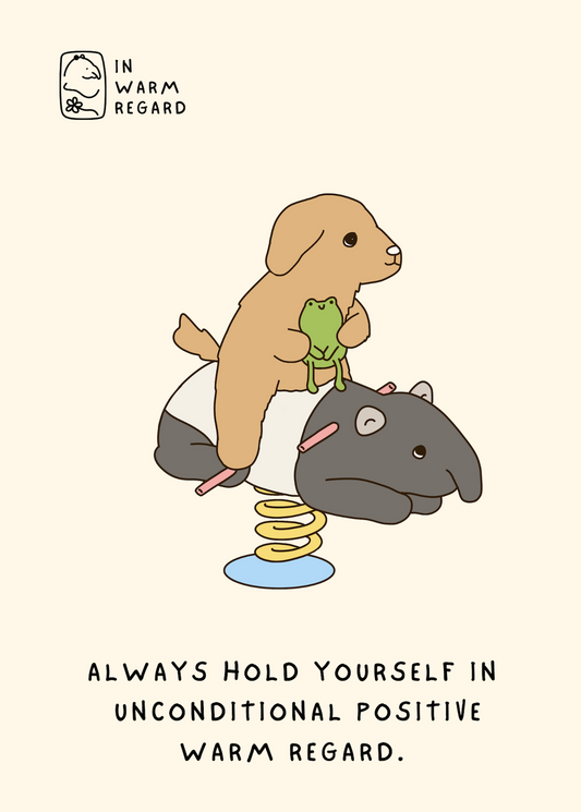 Tapir, dog & frog friends - A6 postcard