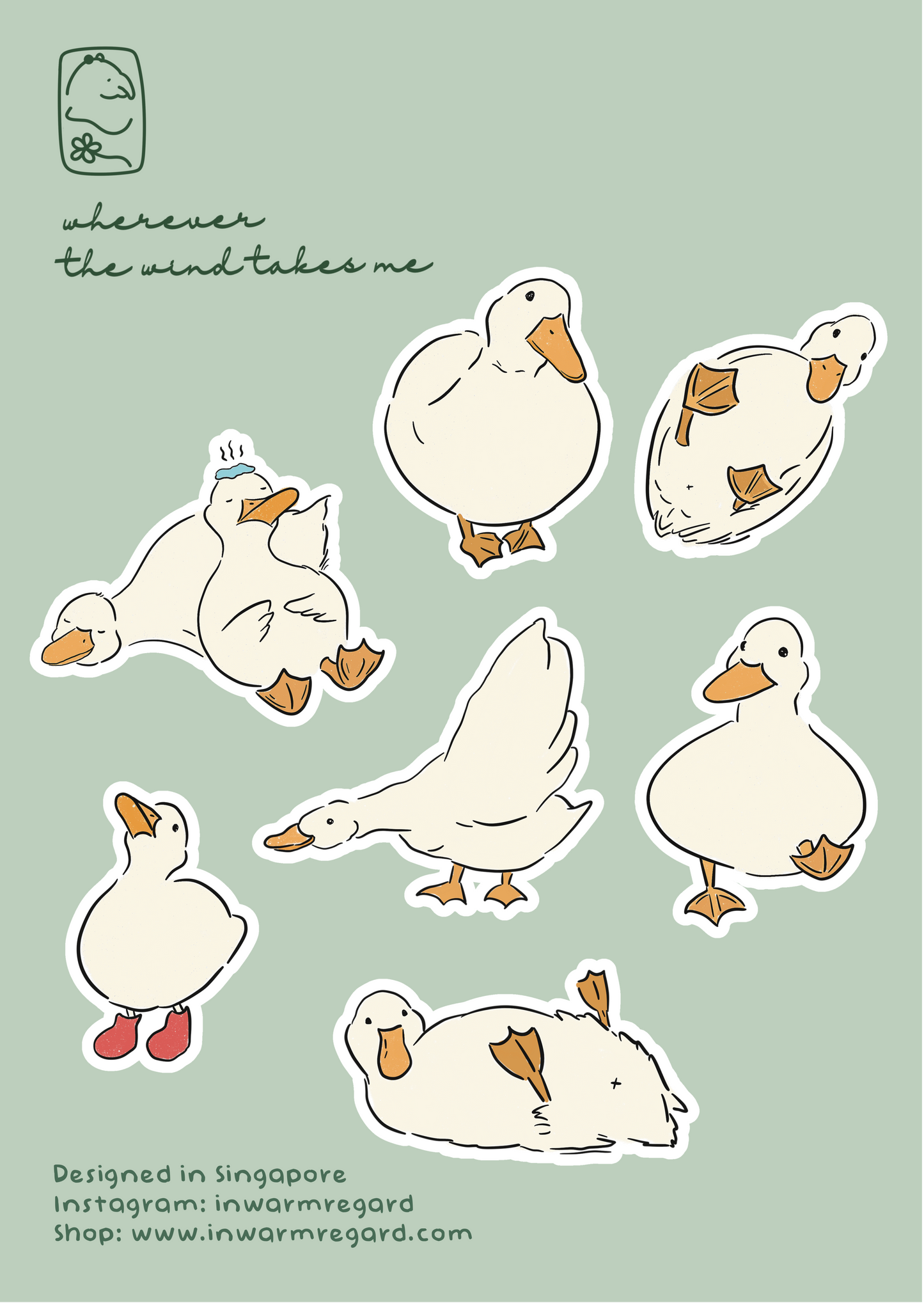 Duck Sticker Sheet (Sparkly - A6)