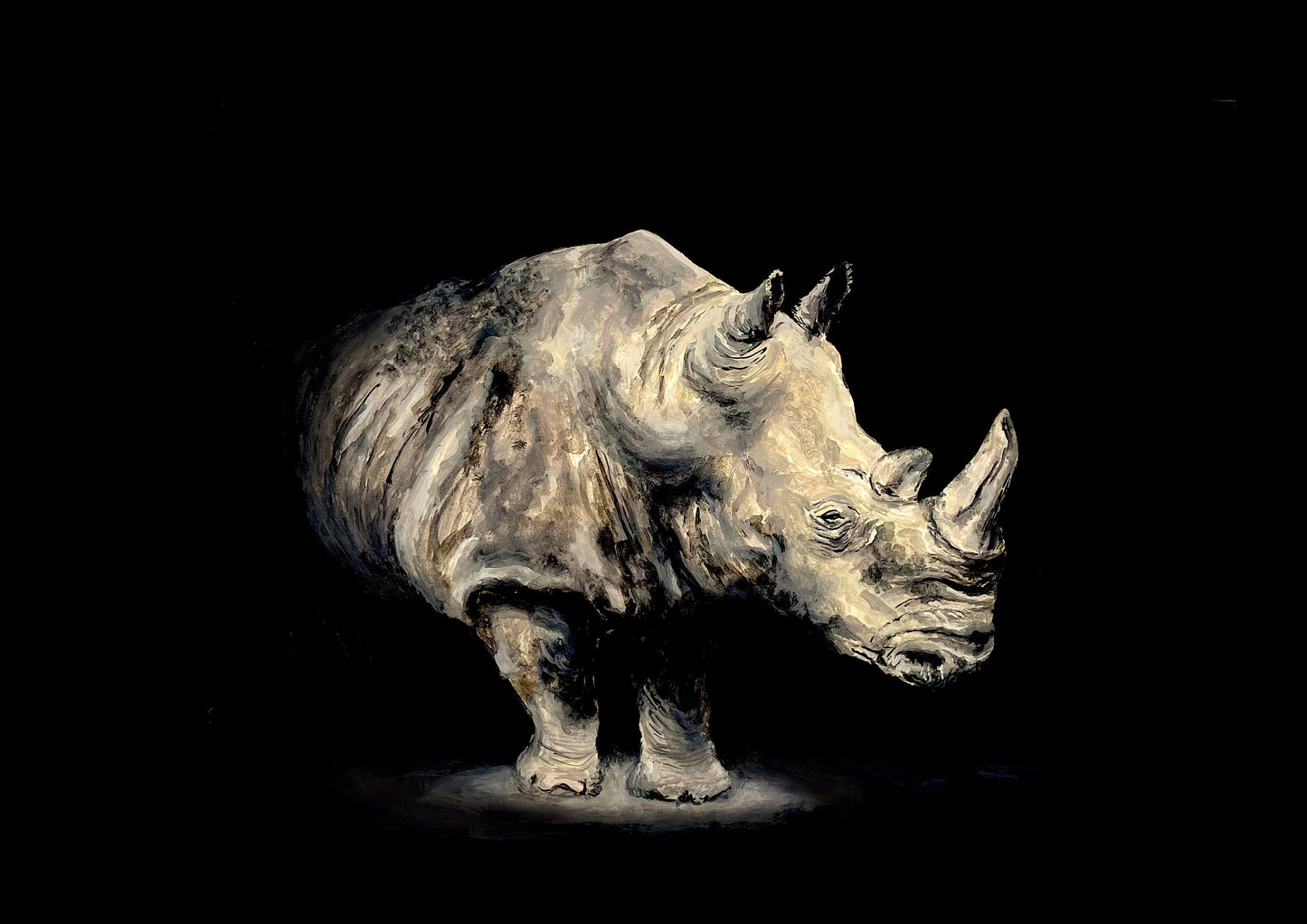 Somewhere to Stand Rhino Art Print