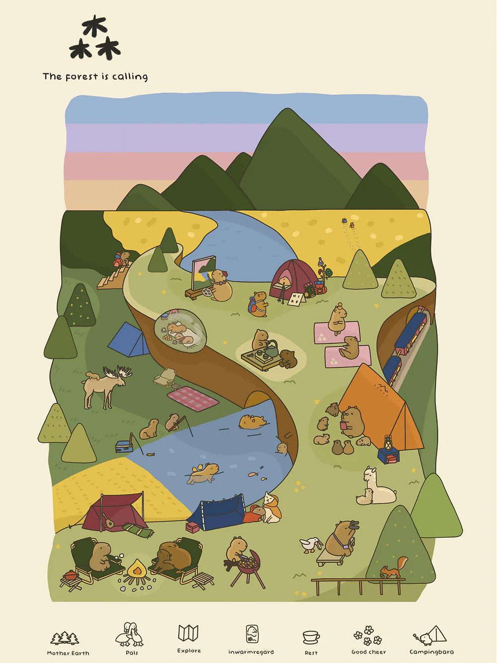 Camping Bara (The Forest is Calling) Art Print