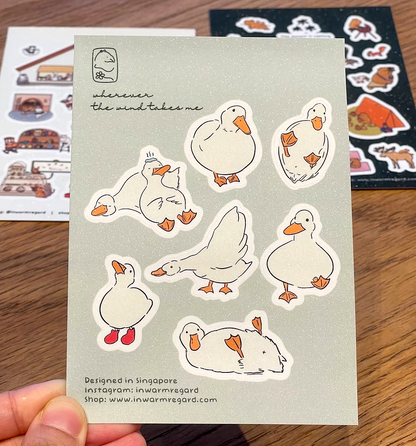 Duck Sticker Sheet (Sparkly - A6)