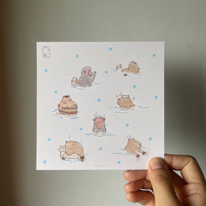 Onsen Animals Postcard (Set of 7)