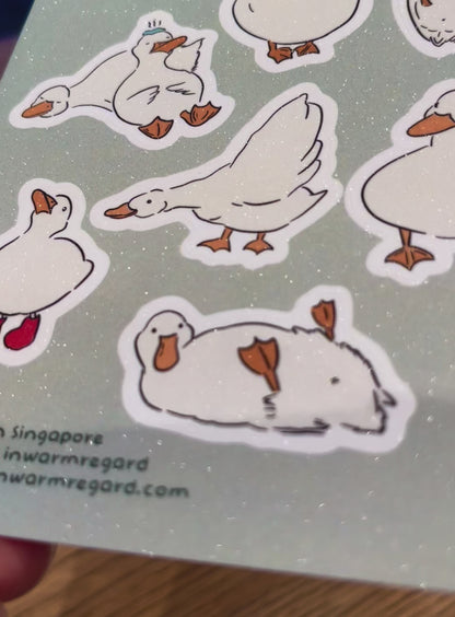 Duck Sticker Sheet (Sparkly - A6)