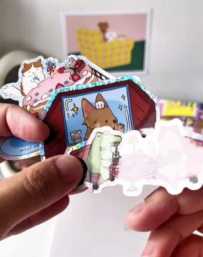 Café and Chill - Sparkly Sticker