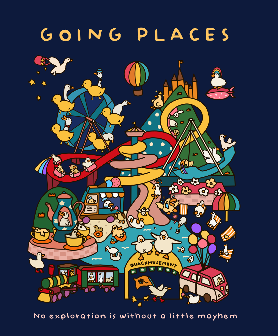 Going Places Duck Amusement Park T Shirt