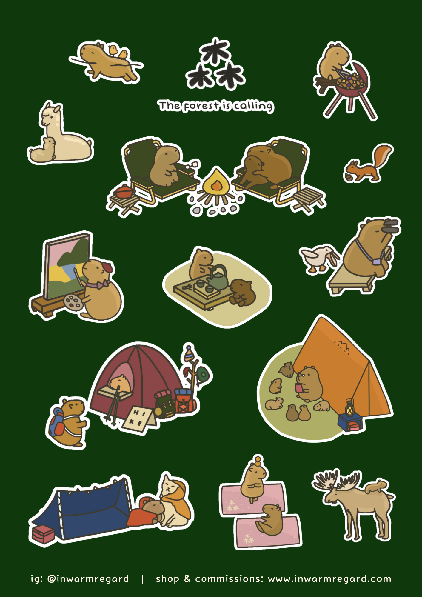 CampingBara Sticker Sheet (Sparkly - A6)