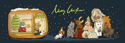 Long Christmas Woof! Art Print